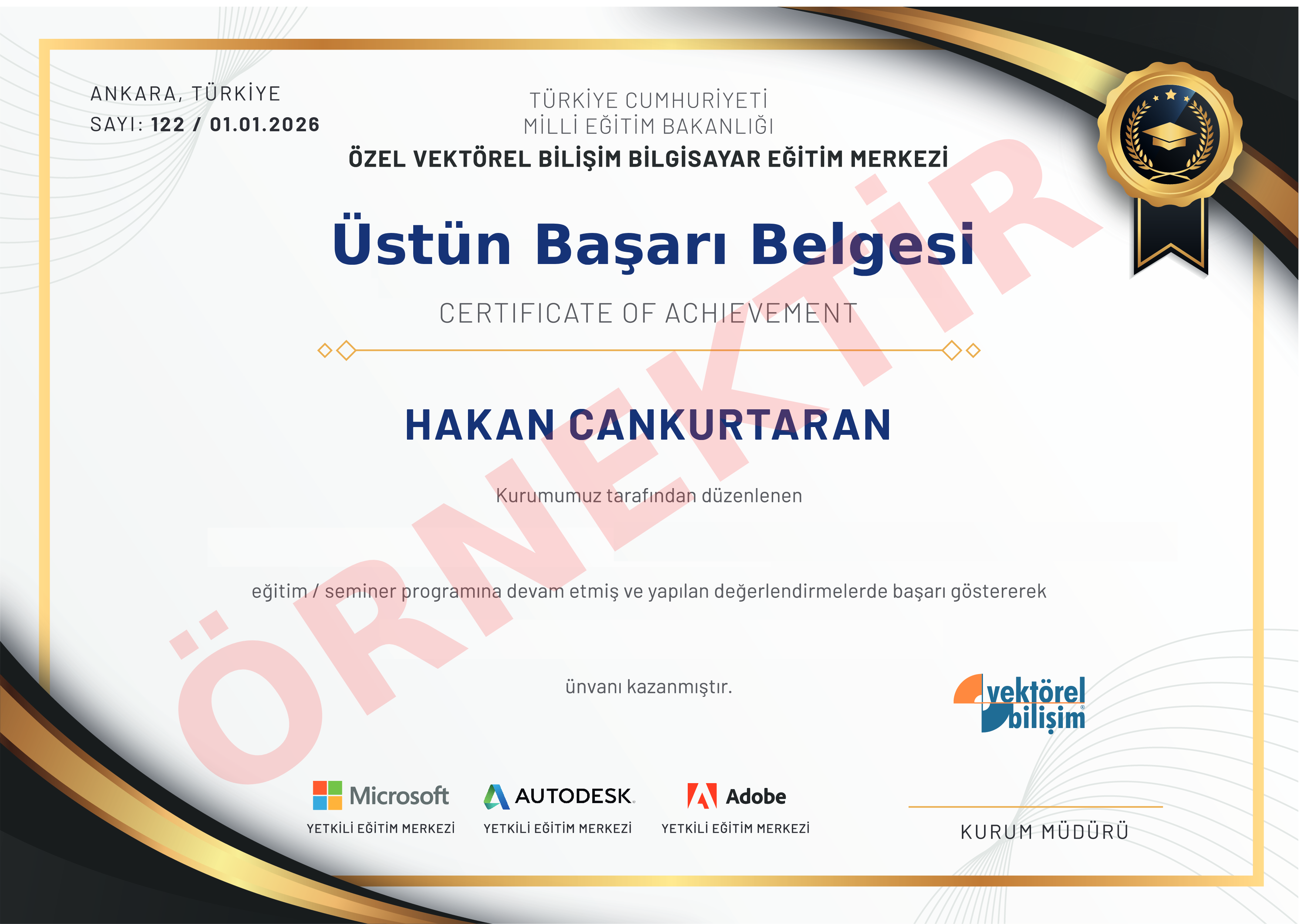 Üstün Başarı Belgesi